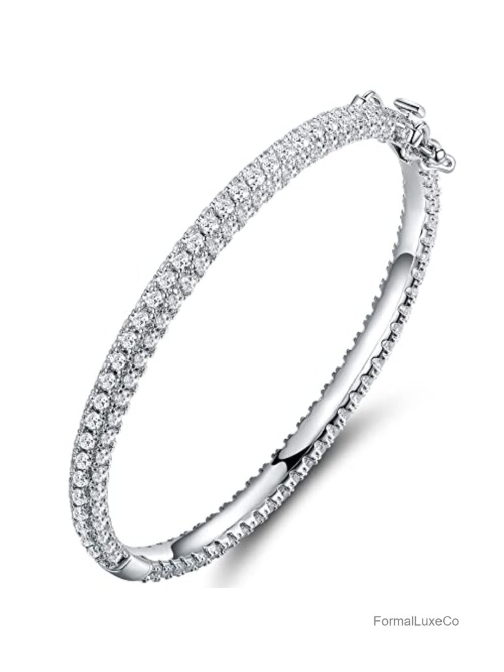 18K Gold Plated Crystal Bling Eternity Bangle Bracelet